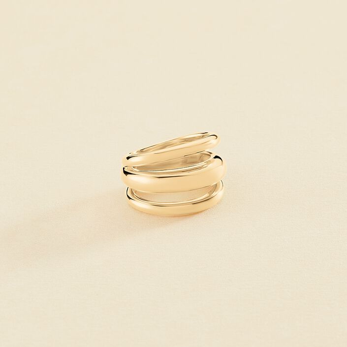Bague large TRIJONC - Doré - Bagues  | Agatha