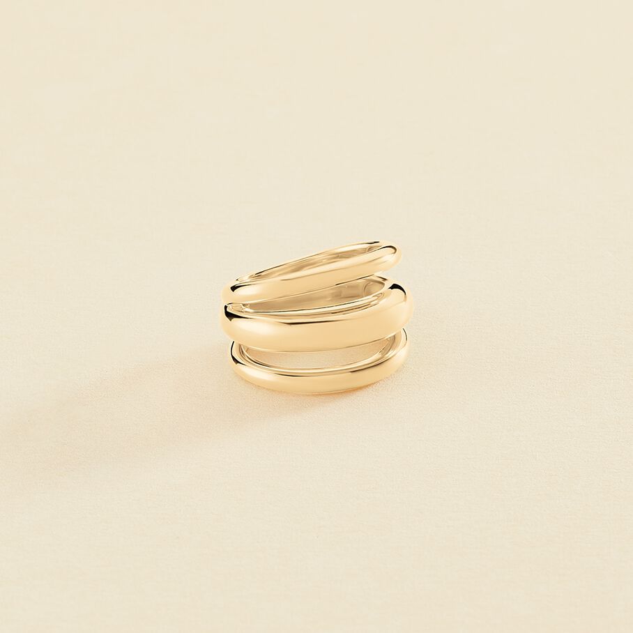 Bague large TRIJONC - Doré - Bagues  | Agatha