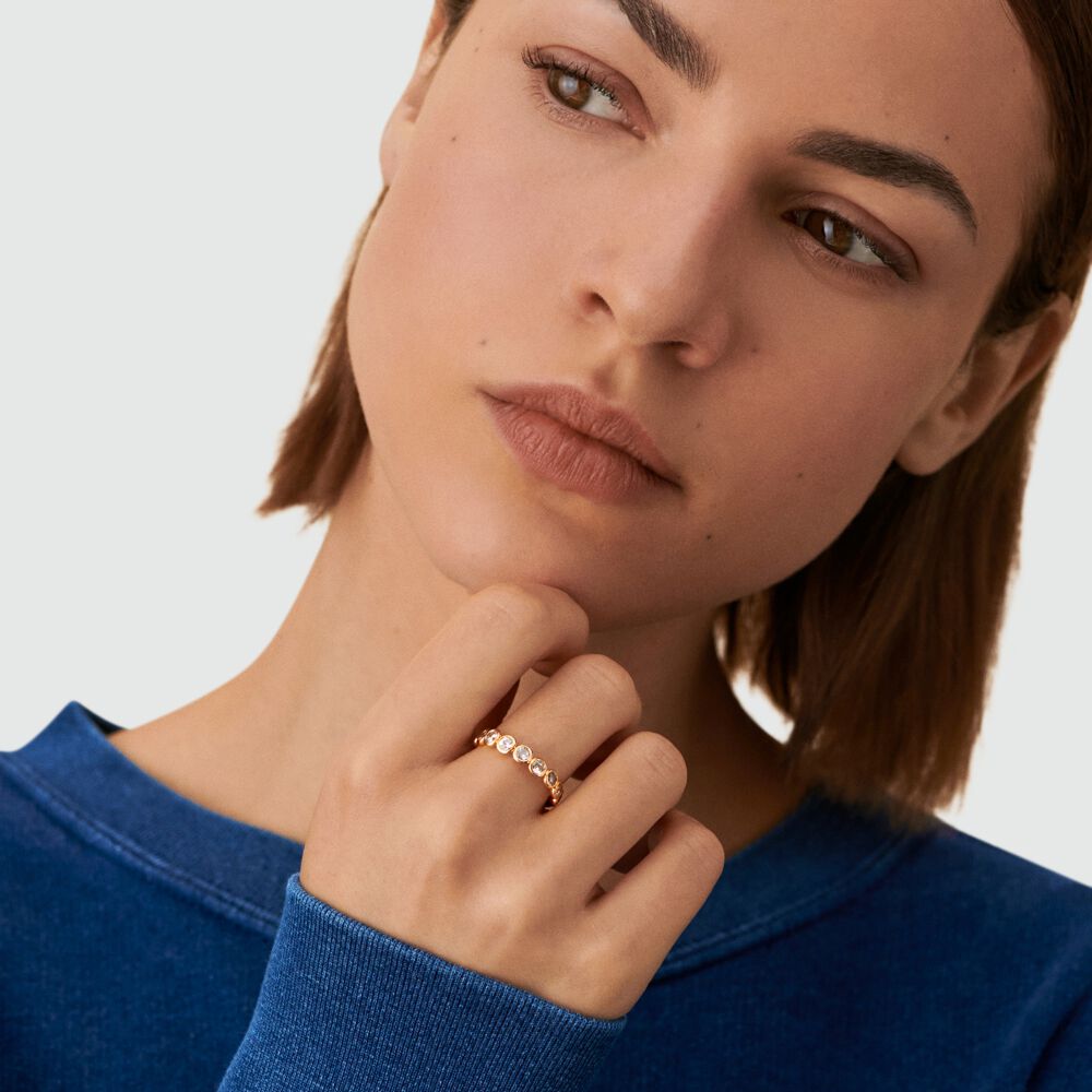 Bague fine ADAMAS - Cristal / Dor&eacute; - Bagues avec pierre  | Agatha