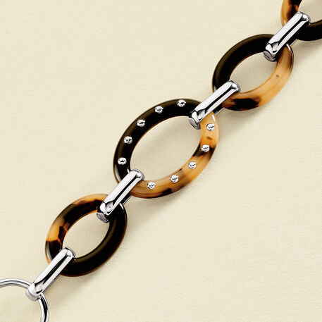 Bracelet souple BOUCLE - Ecaille / Noir - Bracelets  | Agatha