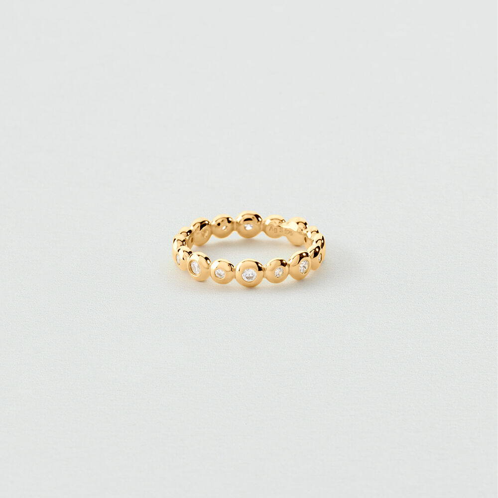 Bague fine OD&Eacute;ON - Cristal / Dor&eacute; - Bagues fines  | Agatha