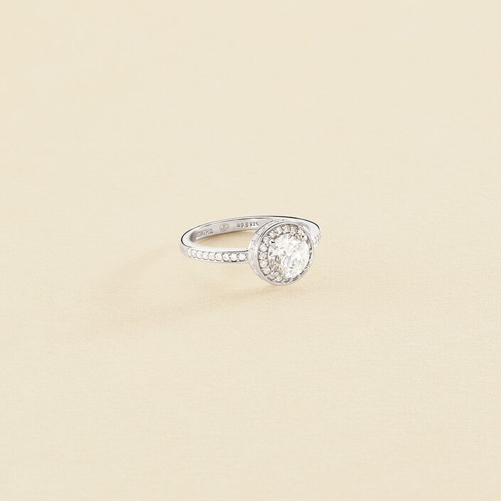 Bague fine IMPERIAL - Cristal / Argenté - Bagues  | Agatha