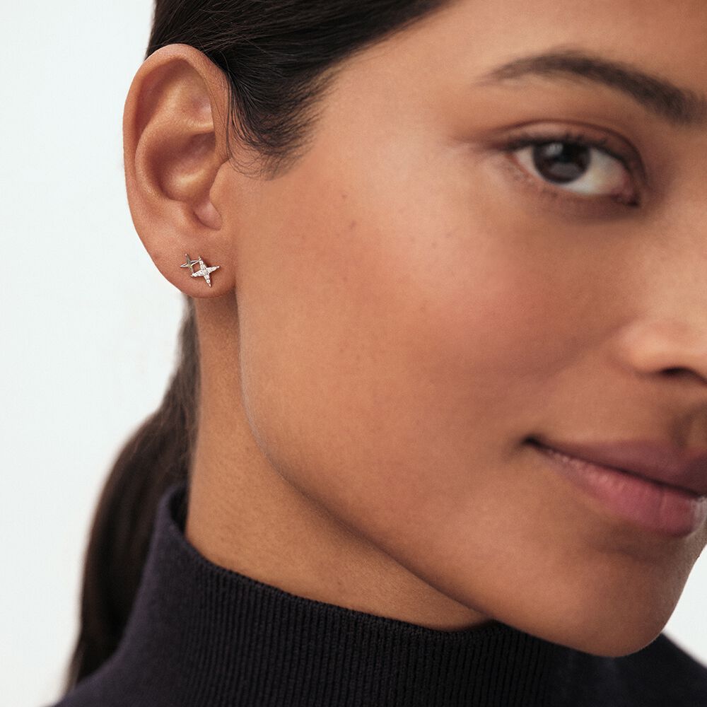 Piercing puce SHINING - Cristal / Argenté - Piercings  | Agatha