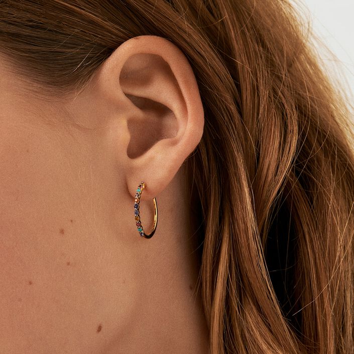 Créoles BELOVED - Multicolore / Doré - Boucles d'oreilles  | Agatha