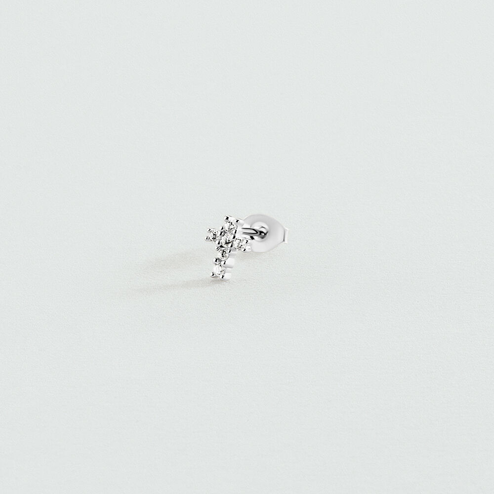 Piercing puce CRUZ BRILLANTE - Cristal / Argenté - Piercings  | Agatha