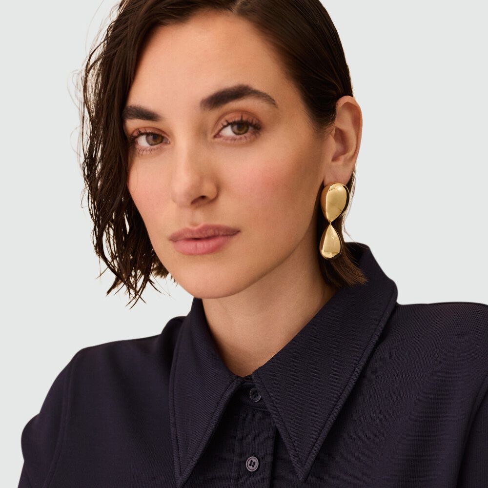 Boucles d'oreilles pendantes DANAE - Dor&eacute; - Boucles d'oreilles fantaisies  | Agatha