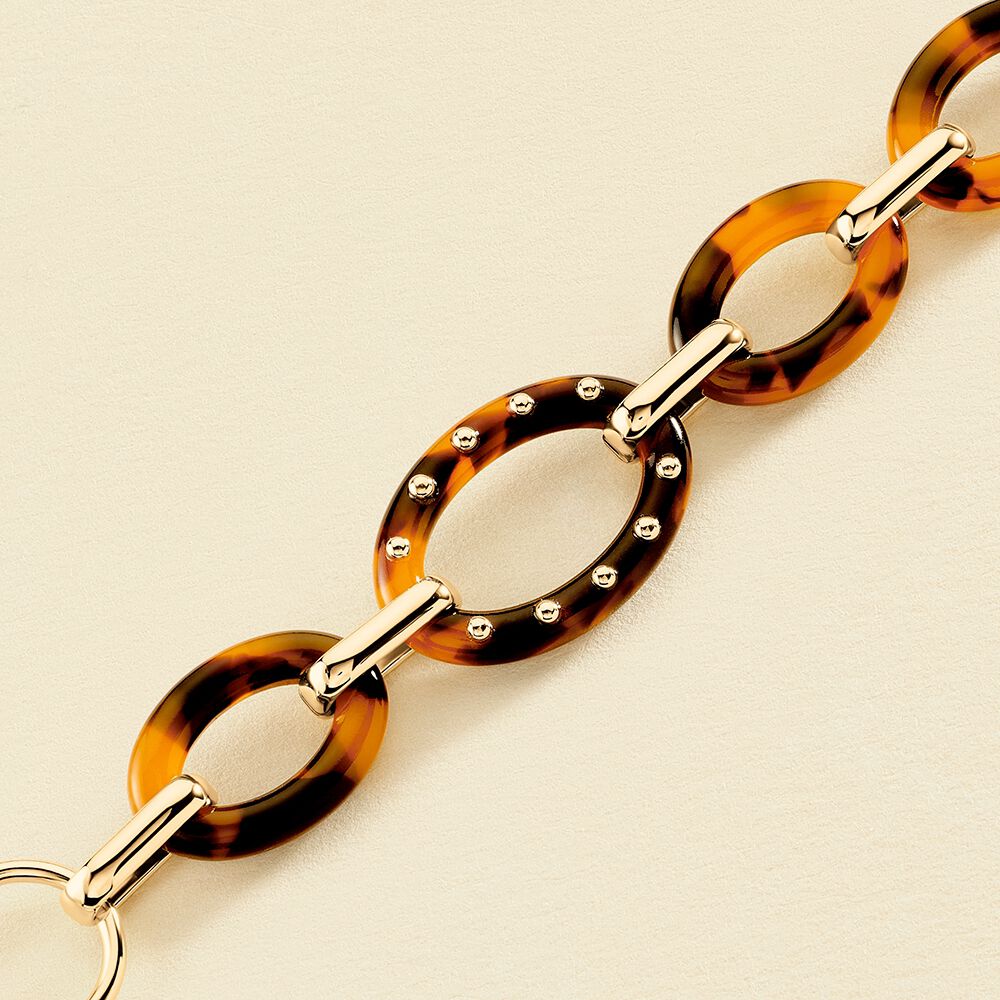 Bracelet souple BOUCLE - Ecaille / Doré - Bracelets  | Agatha