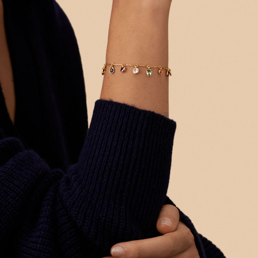Bracelet souple CANDY - Multicolore / Doré - Bracelets fantaisie  | Agatha