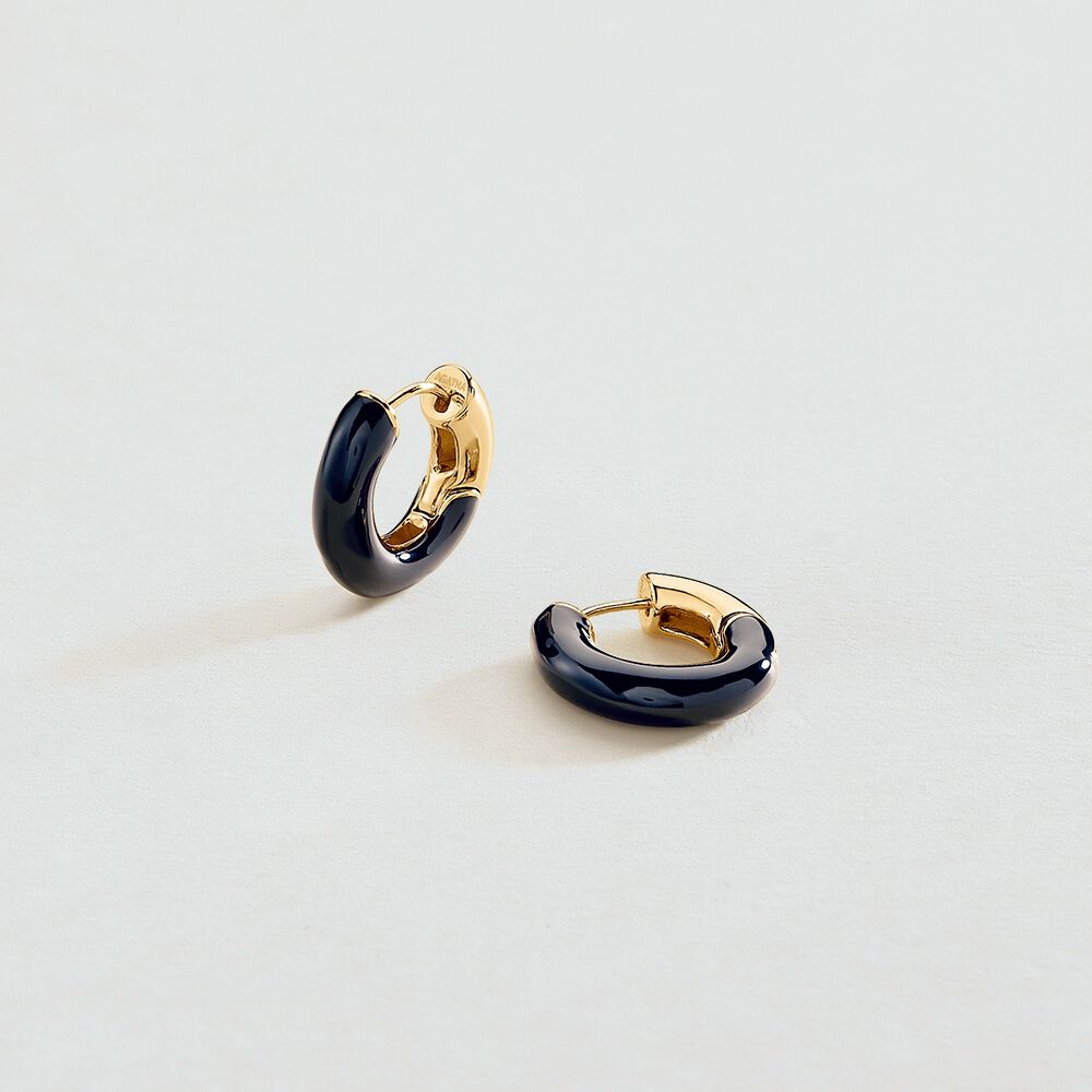 Créoles LEO - Bleu / Doré - Boucles d'oreilles fantaisies  | Agatha