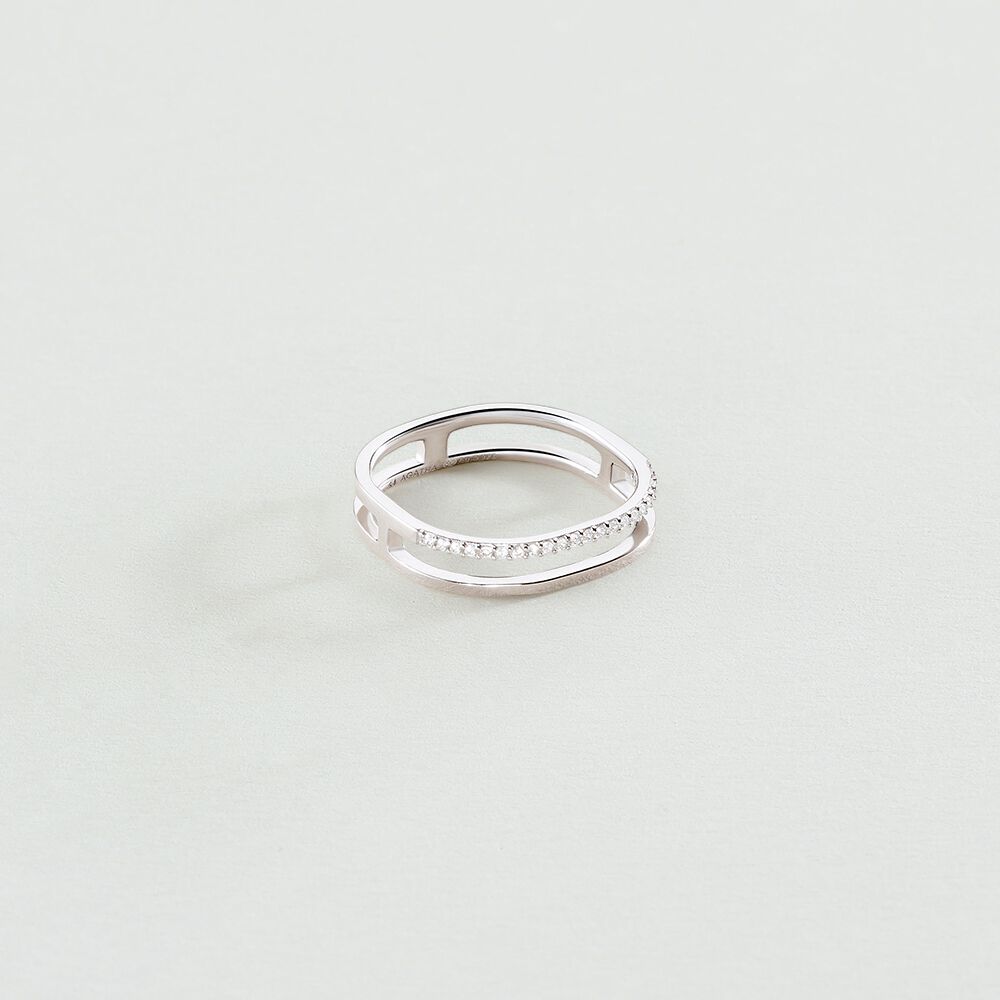 Bague fine BARSHINE - Cristal / Argenté - Bagues avec pierre  | Agatha