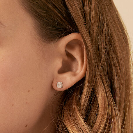 Boucles d'oreilles puces GLORIA - Cristal / Argenté - Boucles d'oreilles puces  | Agatha