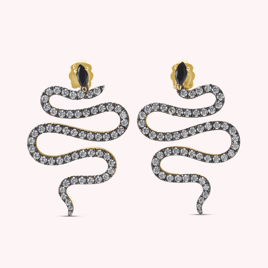 Boucles d'oreilles pendantes SNAKY - Cristal / Gun - Boucles d'oreilles  | Agatha