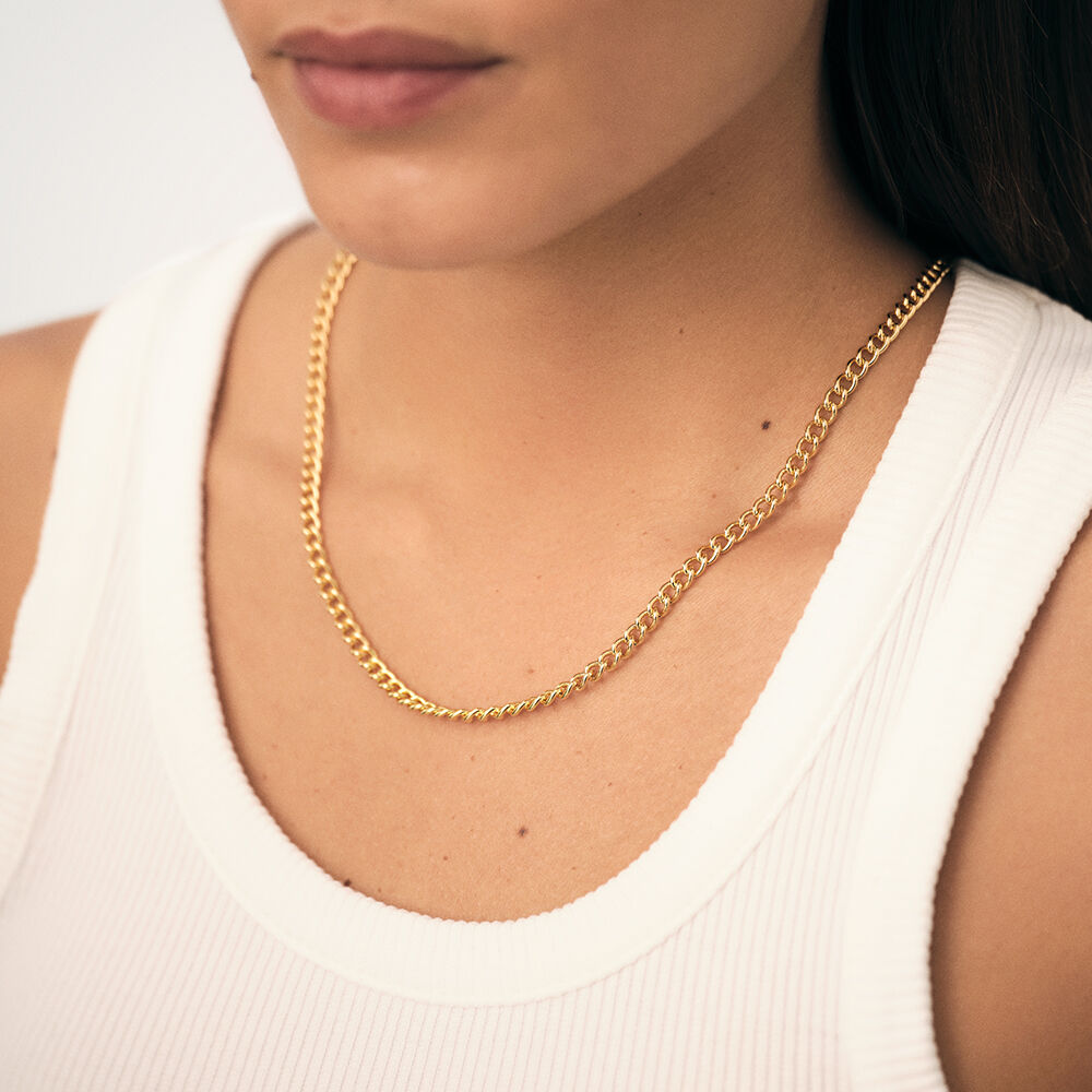Collier mi-long CHAÎNE GOURMETTE - Doré - Colliers fantaisie  | Agatha