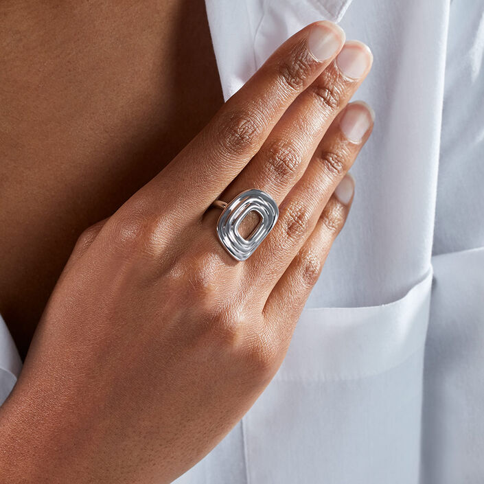 Bague large SOUL - Argenté - Bagues  | Agatha