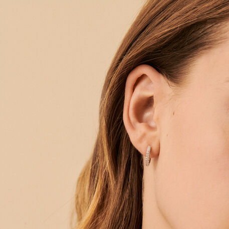 Créoles AUSTRAL - Cristal / Argenté - Boucles d'oreilles  | Agatha