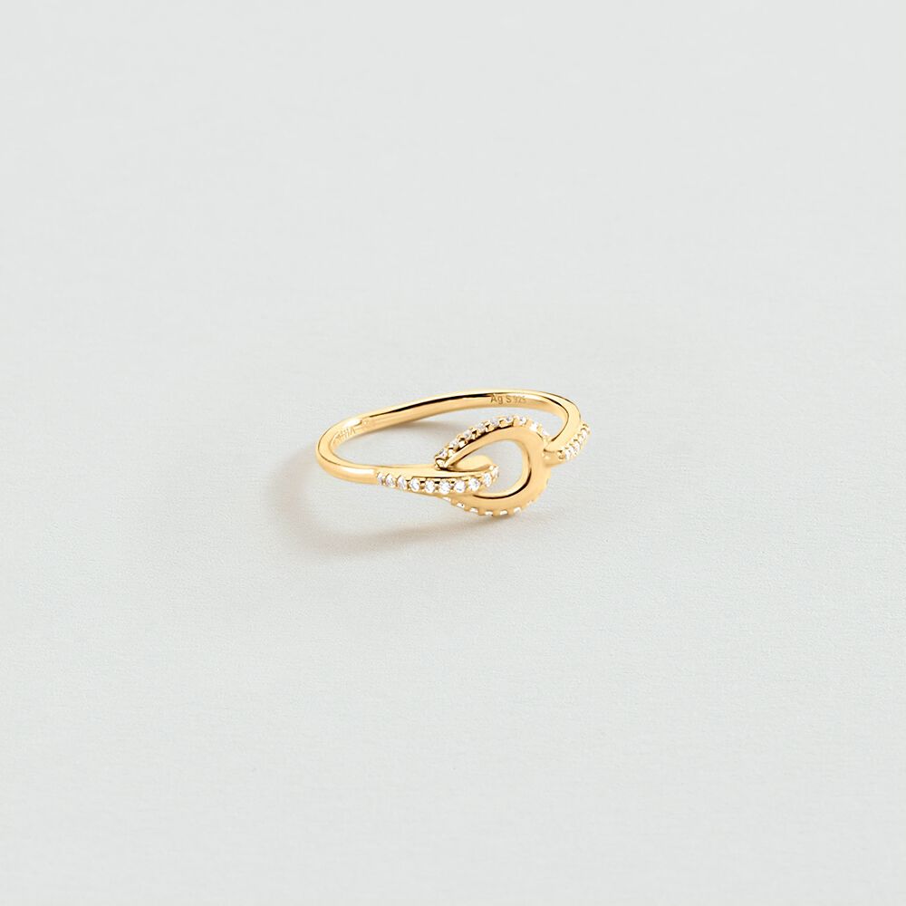 Bague fine GEMINI - Cristal / Doré - Outlet  | Agatha