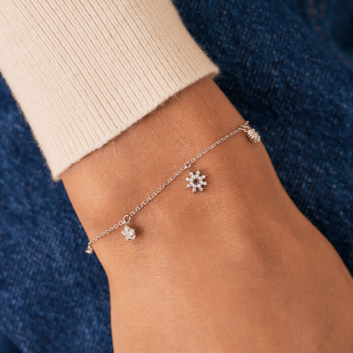 Bracelet souple SPACE AGE - Cristal / Argenté - Bracelets  | Agatha