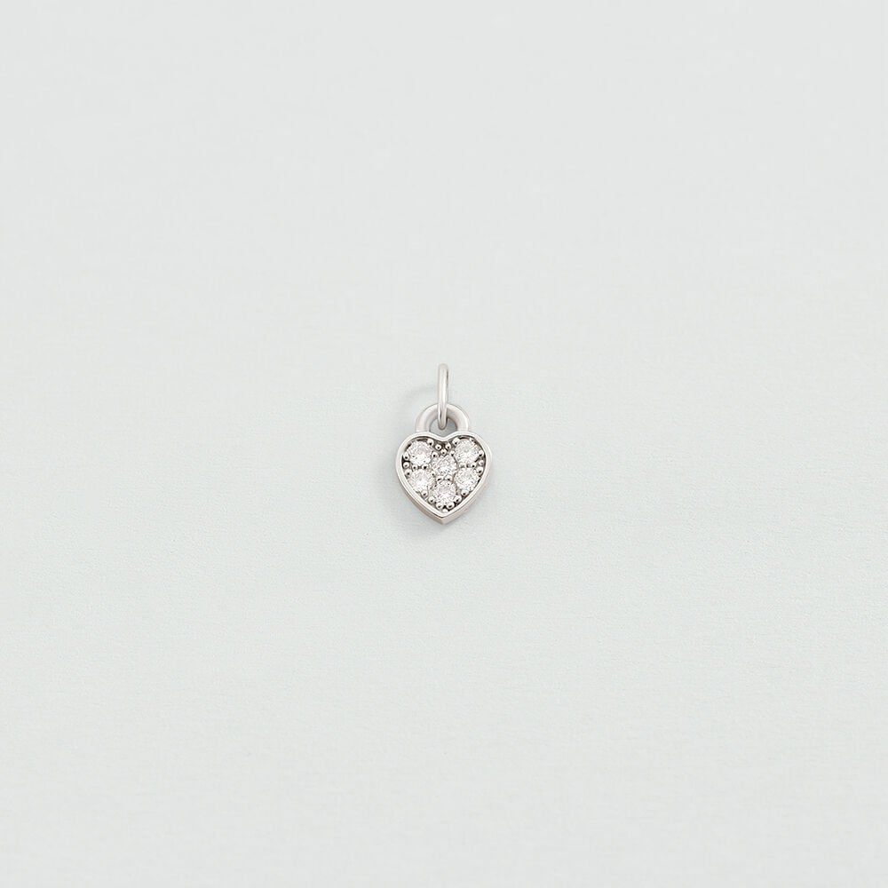 Pendentif C&OElig;UR CADENAS - Cristal / Argent&eacute; - Tous les charms  | Agatha