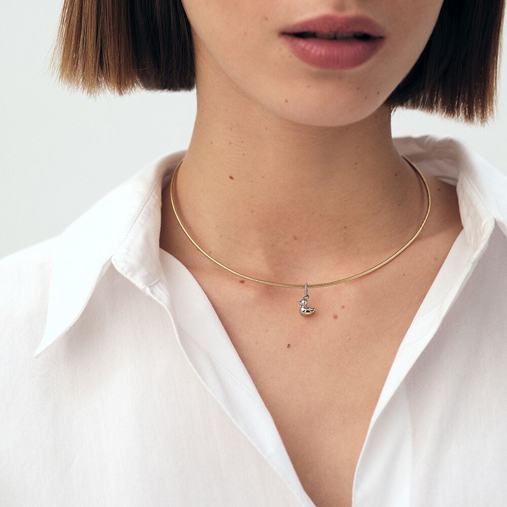 Pendentif CANETON - Argenté / Doré - Bijoux sans pierre  | Agatha