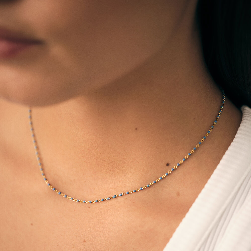 Collier ras du cou SMARTY - Bleu / Doré - Colliers ras du cou  | Agatha
