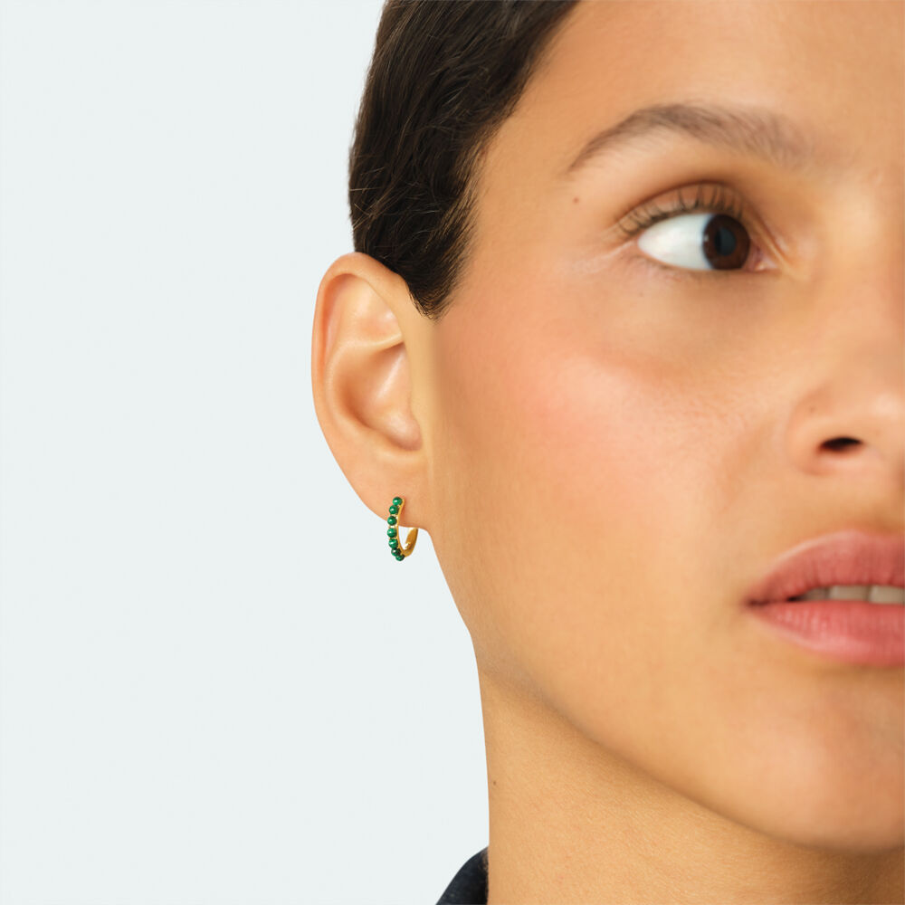 Cr&eacute;ole &agrave; l'unit&eacute; PIERRES NATURELLES MIX & MATCH - Vert / Dor&eacute; - Boucles d'oreilles  | Agatha