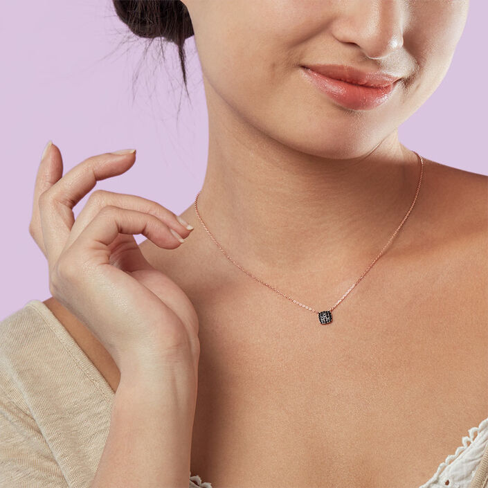 Collier ras du cou GLORIA - Noir / Rose - Colliers  | Agatha