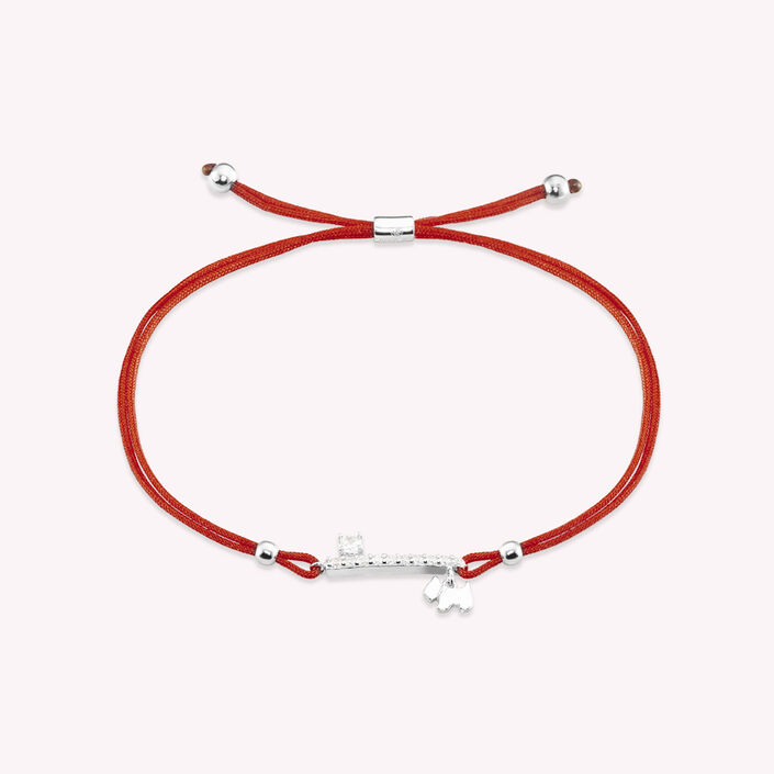 Bracelet cordon BRIGHTY - Cristal / Rouge - Bracelets  | Agatha