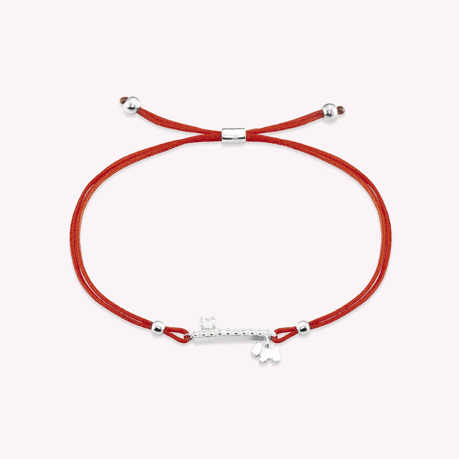 Bracelet cordon BRIGHTY - Cristal / Rouge