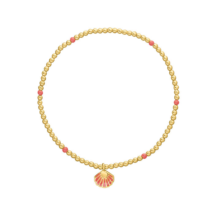 Bracelet souple COQUIPOP - Corail / Doré - Bracelets  | Agatha