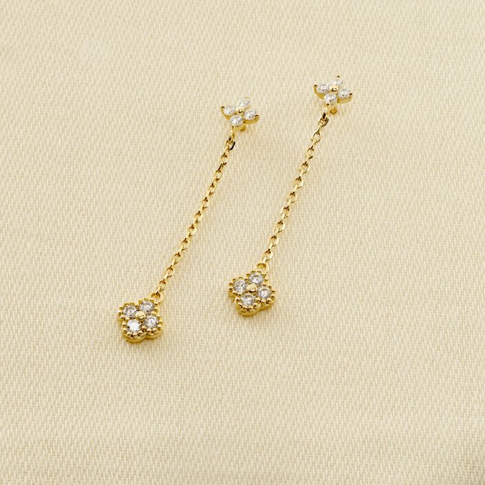 Boucles d'oreilles pendantes BELOVED - Cristal / Doré - Boucles d'oreilles  | Agatha