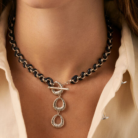 Collier mi-long TWIGGY - Argenté / bleu foncé  - Colliers  | Agatha