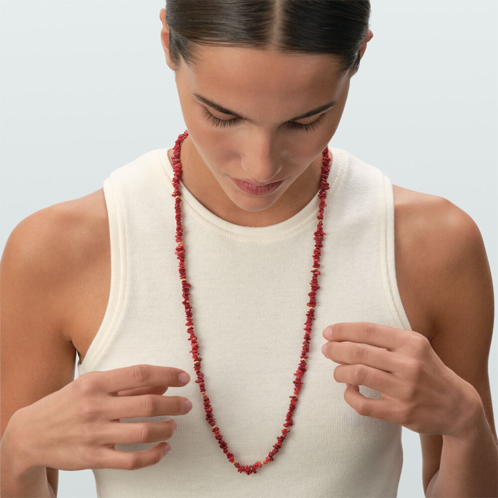 Sautoir CASSIS - Rouge / Dor&eacute; - Sautoir  | Agatha