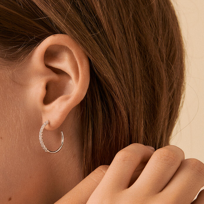 Créoles BELOVED - Cristal / Argenté - Boucles d'oreilles  | Agatha