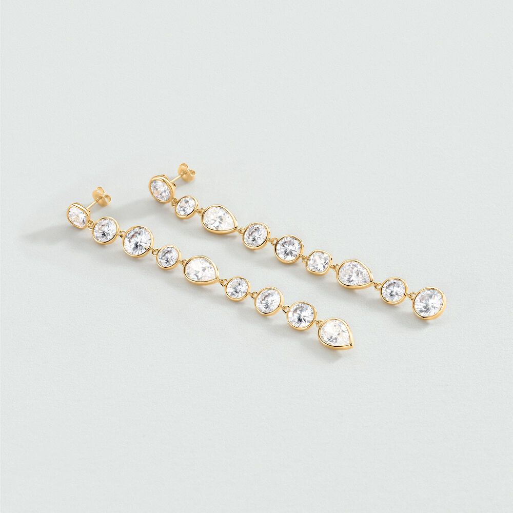 Boucles d'oreilles pendantes CANDY - Cristal / Doré - Boucles d'oreilles pendantes  | Agatha