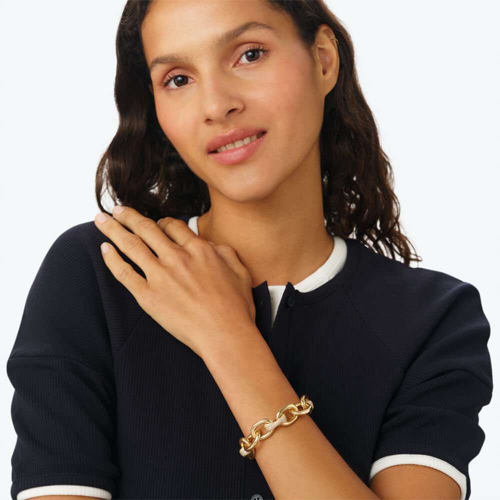 Bracelet souple XOXO PAV&Eacute; - Cristal / Dor&eacute; - Bracelets souples  | Agatha