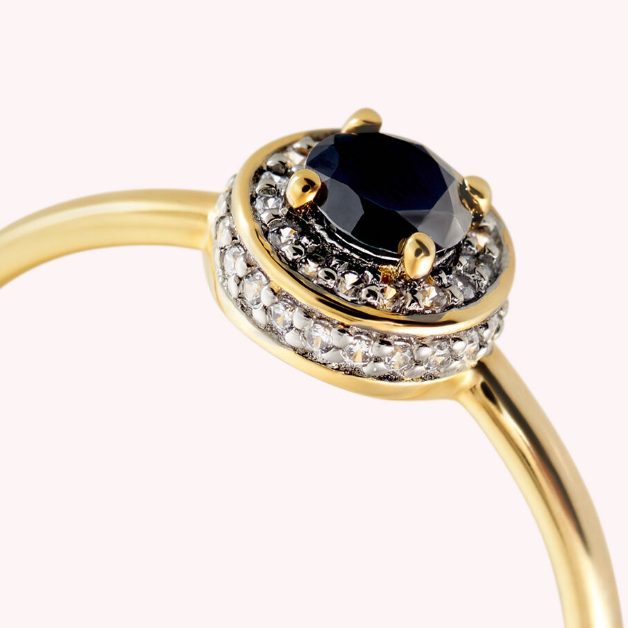 Bague fine IMPERIAL - Noir / Doré - Bagues  | Agatha