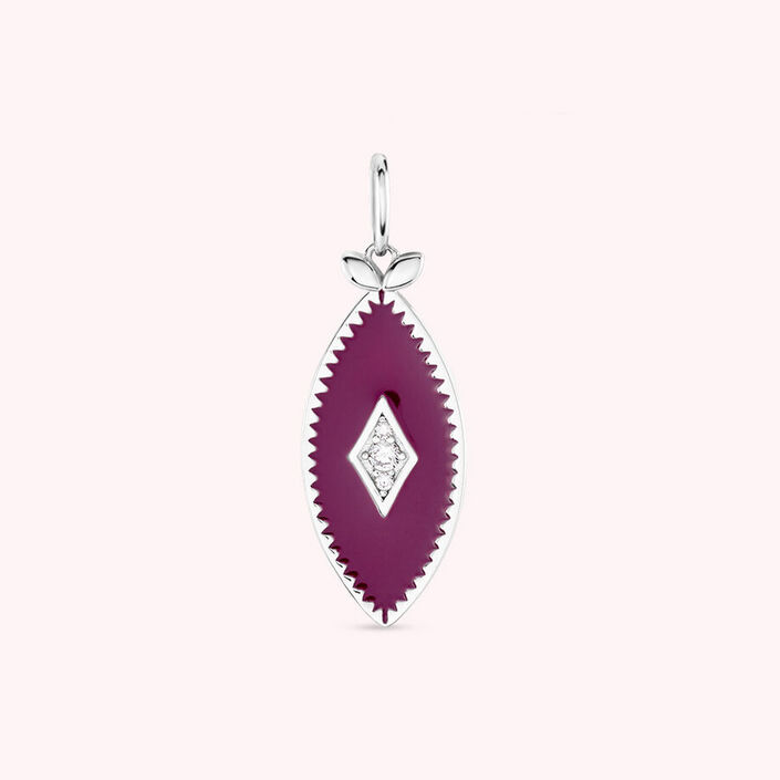 Pendentif AMANDE - Violet / Argenté - Bijoux  | Agatha