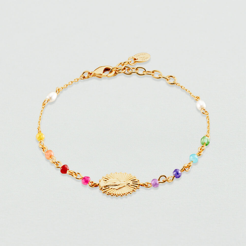 Bracelet souple LOVE - Multicolore / Doré - Anniversaire  | Agatha