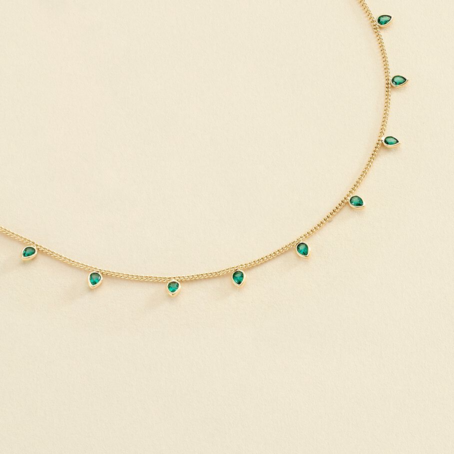 Collier ras du cou NEITH - Vert / Doré