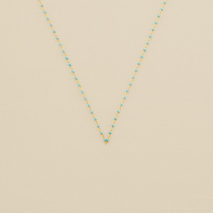 Collier ras du cou SMARTY - Turquoise / Doré - Colliers  | Agatha