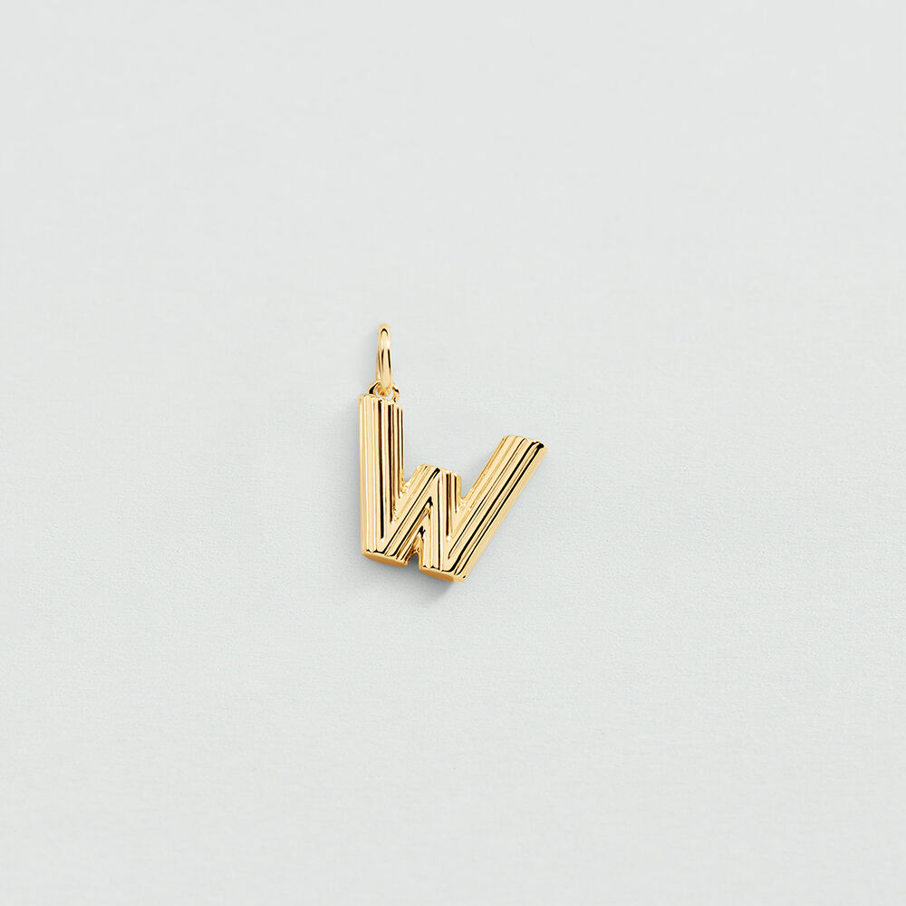 Pendentif LETTRE W - Dor&eacute; - Bijoux  | Agatha