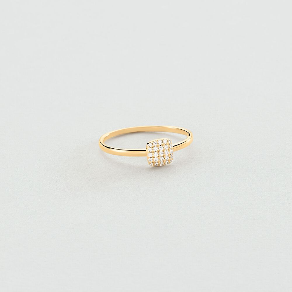 Bague fine GLORIA - Cristal / Doré - Bagues avec pierre  | Agatha