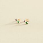 Boucles d'oreilles puces ASTRE - Vert / Doré - Boucles d'oreilles puces  | Agatha