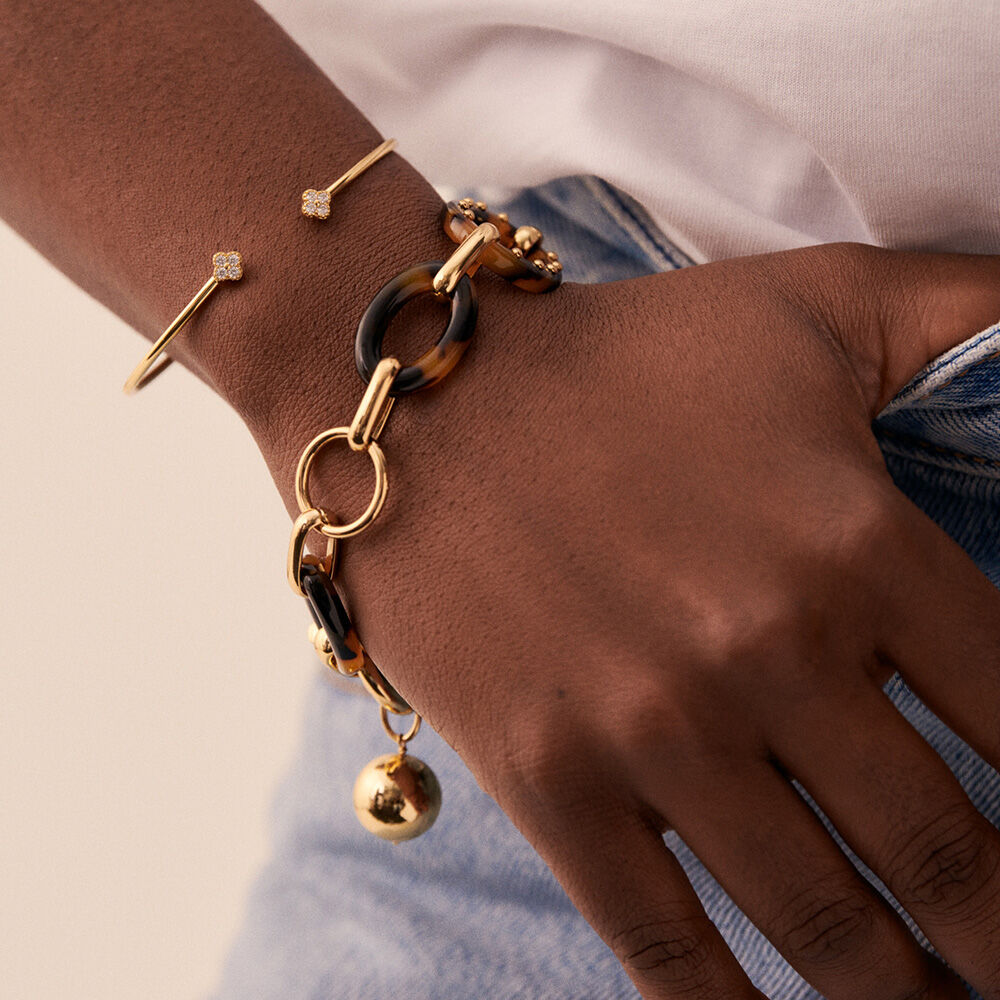 Bracelet souple BOUCLE - Ecaille / Doré - Bracelets  | Agatha