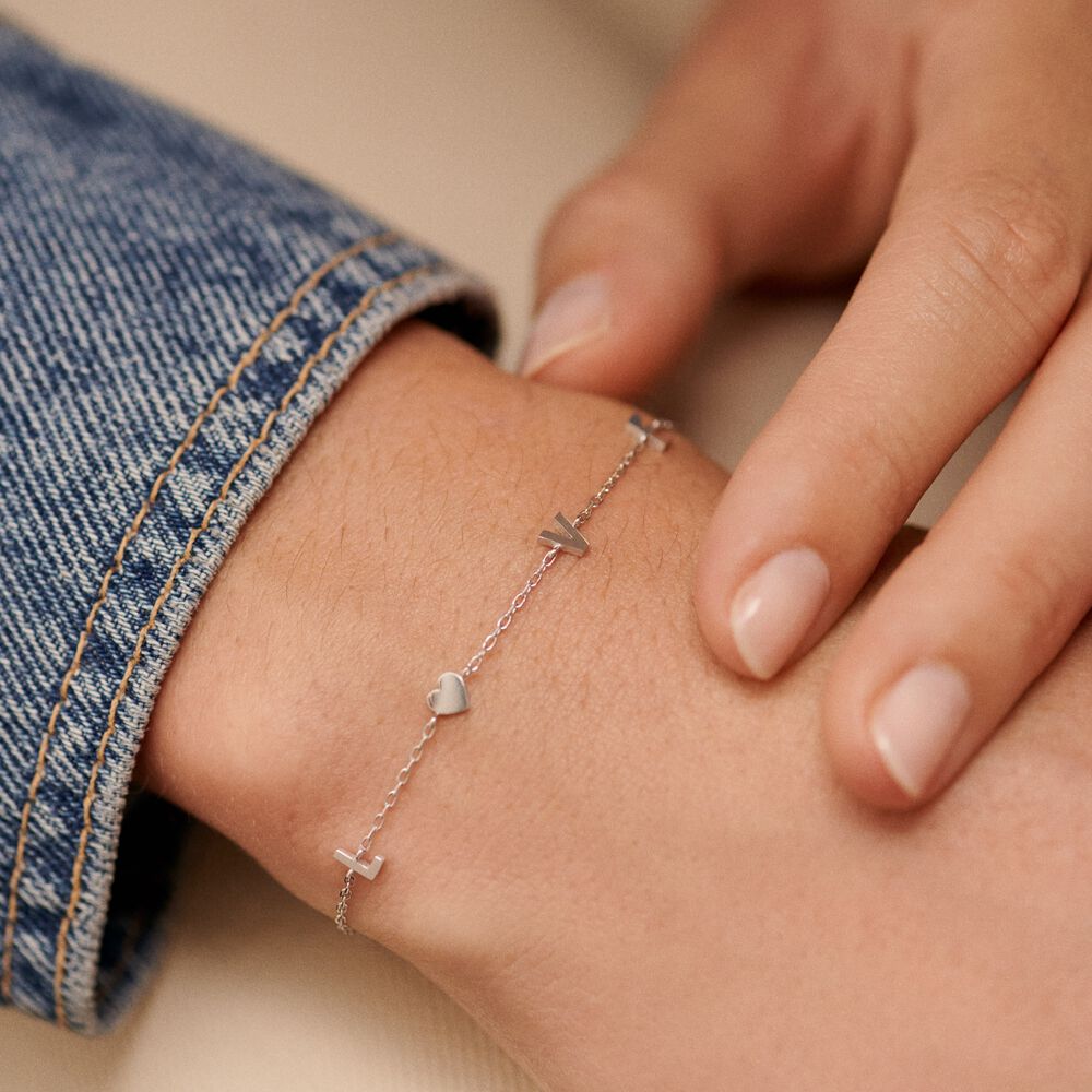 Bracelet souple WITH LOVE - Argent&eacute; - Bracelets fantaisie  | Agatha