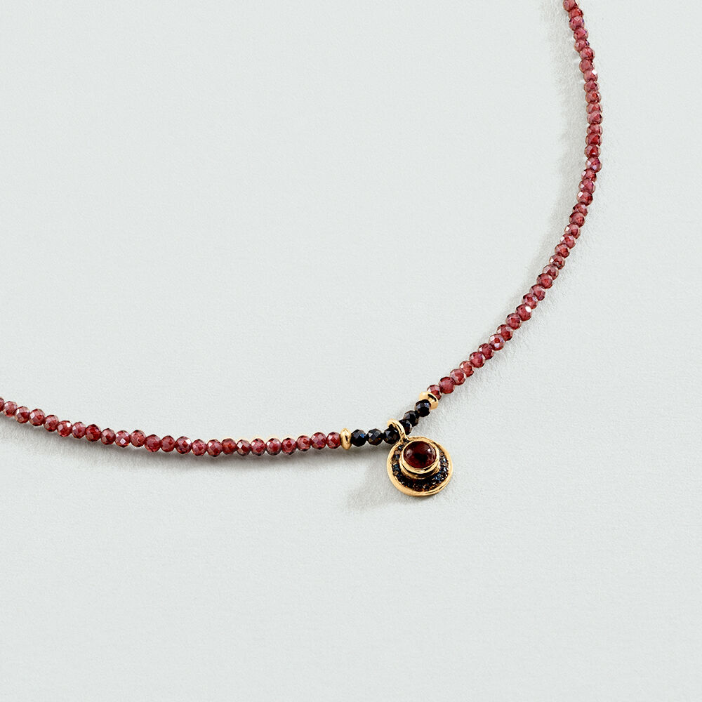 Collier ras du cou RUBI - Rouge / Gun - Colliers fantaisie  | Agatha