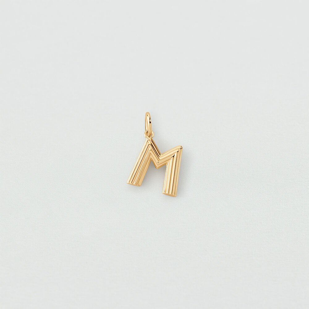 Pendentif LETTRE M - Dor&eacute; - Bijoux  | Agatha