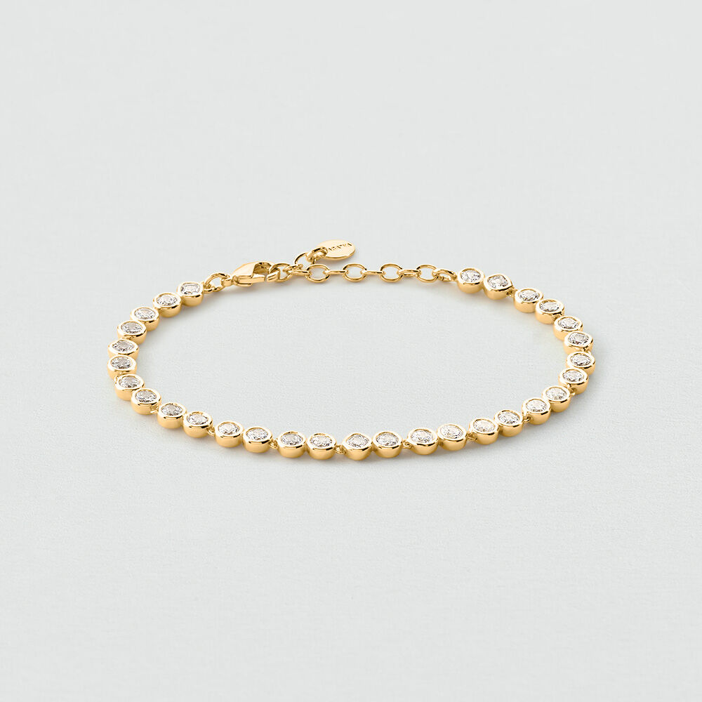 Bracelet souple RIVIERE SAINT GERMAIN - Cristal / Dor&eacute; - Bracelets souples  | Agatha