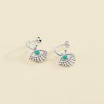 Créoles LUCKY EYE - Turquoise / Argenté - Boucles d'oreilles  | Agatha