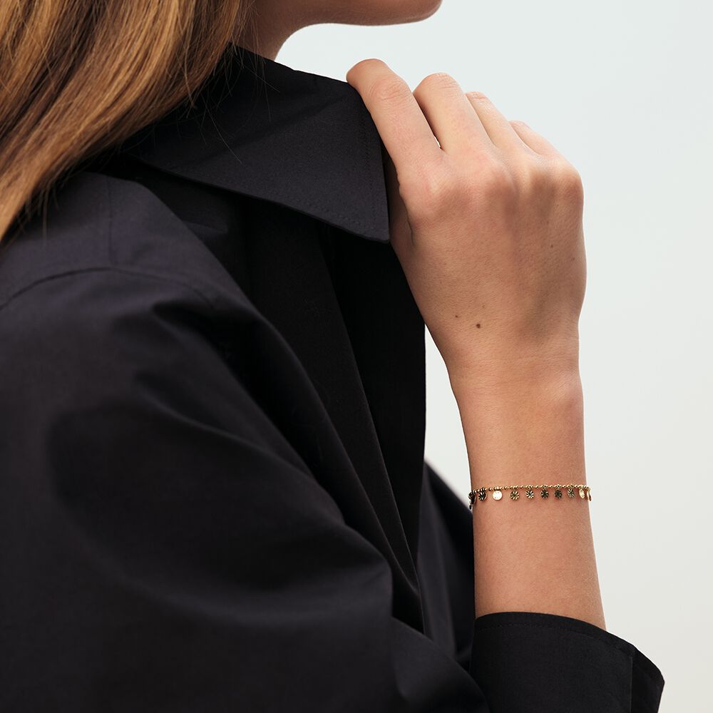 Bracelet souple ARIEL - Cristal / Dor&eacute; - Bracelets fantaisie  | Agatha